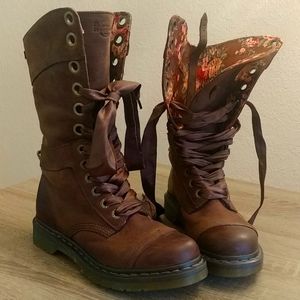 Dr. Martens Triumph Boots, Brown Suede, US 8 Wmns